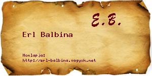 Erl Balbina névjegykártya